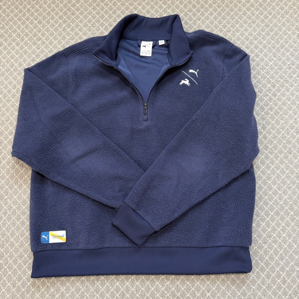 Tracksmith/Puma Dark Blue Fleece Jacket